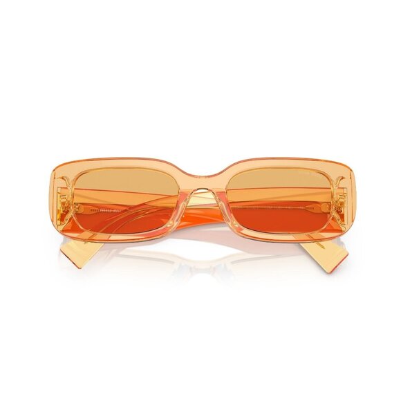 New MIU MIU Orange Rectangle SMU 08Y 12M-10B Sunglasses Women - Picture 4 of 6